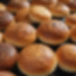 Variety of low-carb buns arranged beautifully