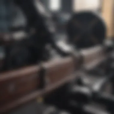 Detail of craftsmanship in a luxury rowing machine's construction