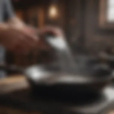 Cleaning method for cast iron skillet