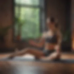 Woman practicing yoga during fasting