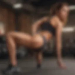 Sculpted female figure performing hip thrust exercise