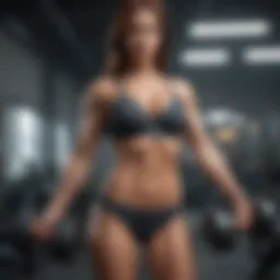 Sculpted physique with dumbbell