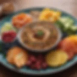 A colorful array of macro-balanced foods arranged artfully on a plate.