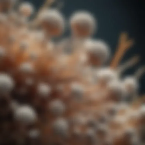 Microscopic view of Candida albicans fungus