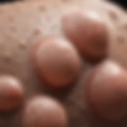 Illustration of a microscopic view of skin cells causing irritation