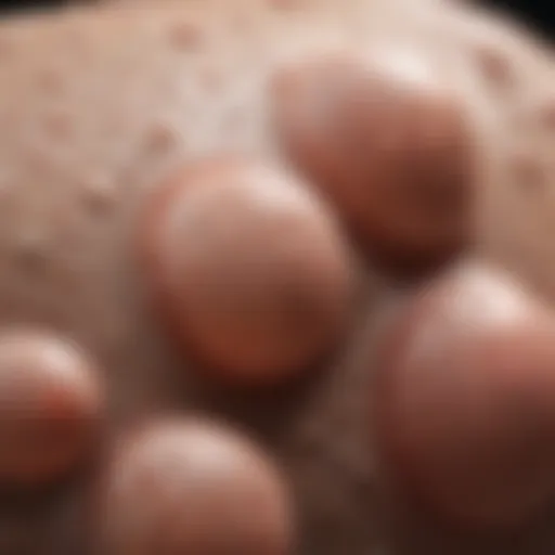 Illustration of a microscopic view of skin cells causing irritation