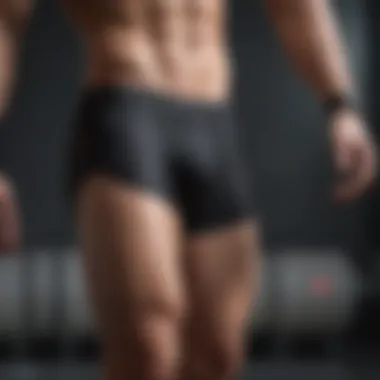 Athlete demonstrating the fit of compression shorts