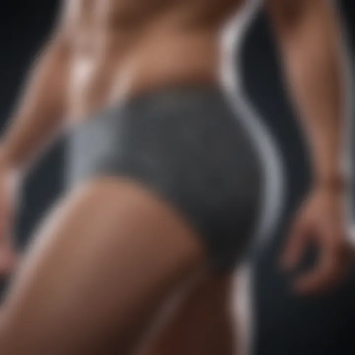 Close-up of fabric technology in compression shorts