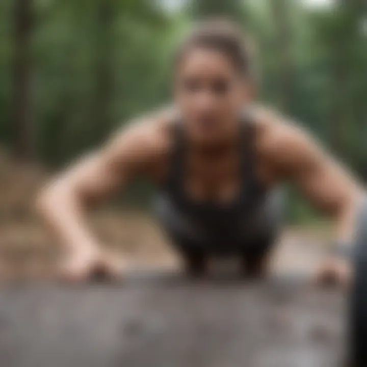 Athlete pushing through a challenging military-style obstacle course