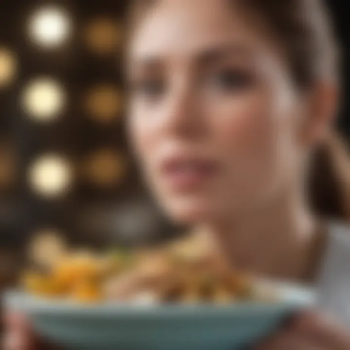 Mindful eating practice with serene ambiance