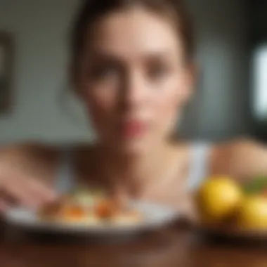 Mindfulness in Calorie Consumption Mindful eating practice with focused individual savoring their food