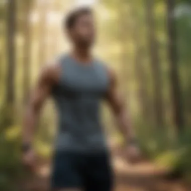 An individual engaging in an energizing outdoor exercise routine