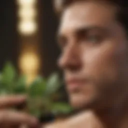 A vibrant display of natural herbs and supplements for male enhancement