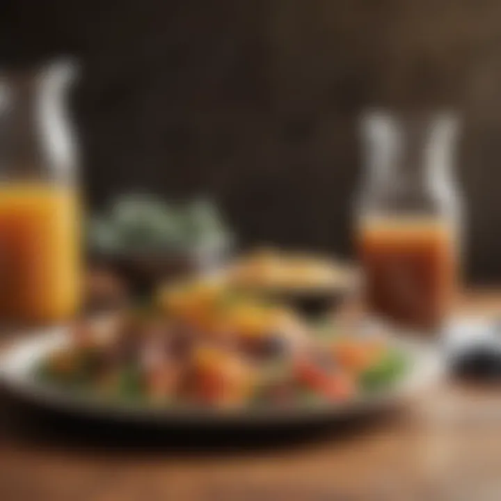 A balanced plate of nutritious foods that support hormone health