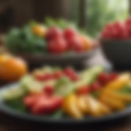 A vibrant plate of fresh fruits and vegetables symbolizing tailored nutrition for midlife health.