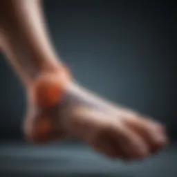 Illustration of nerve compression causing foot numbness