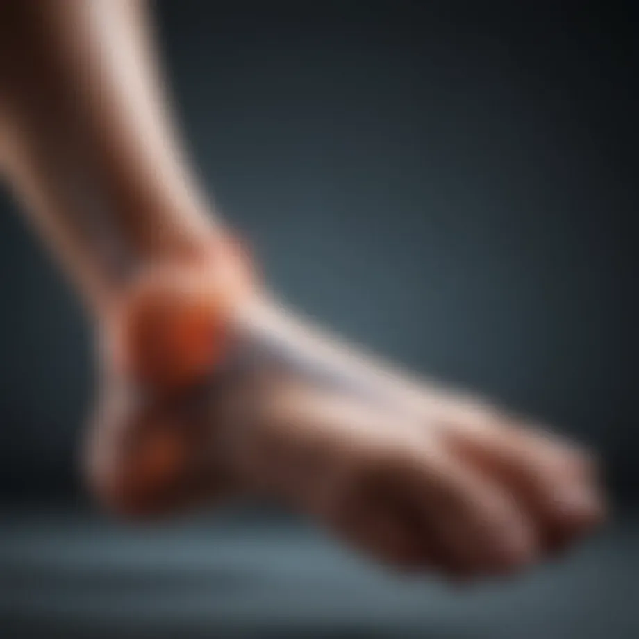 Illustration of nerve compression causing foot numbness