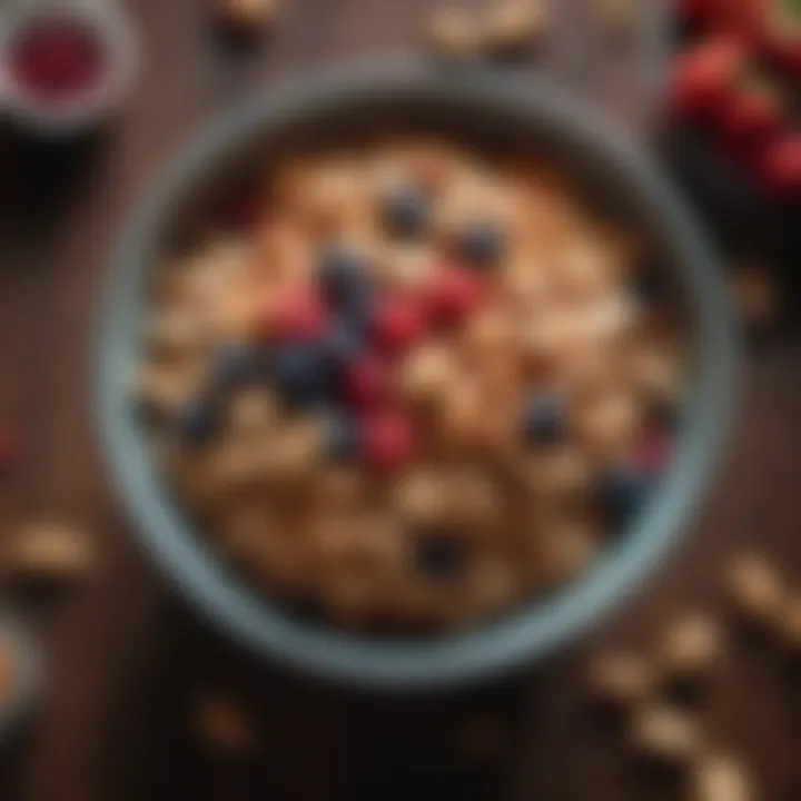 Healthy snack bowl with nuts and berries