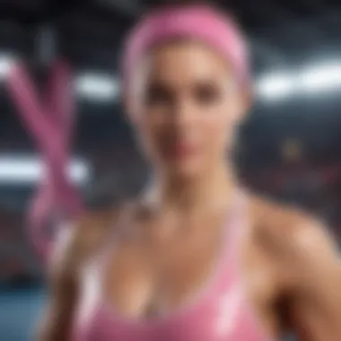 Famous athlete participating in breast cancer fundraising event