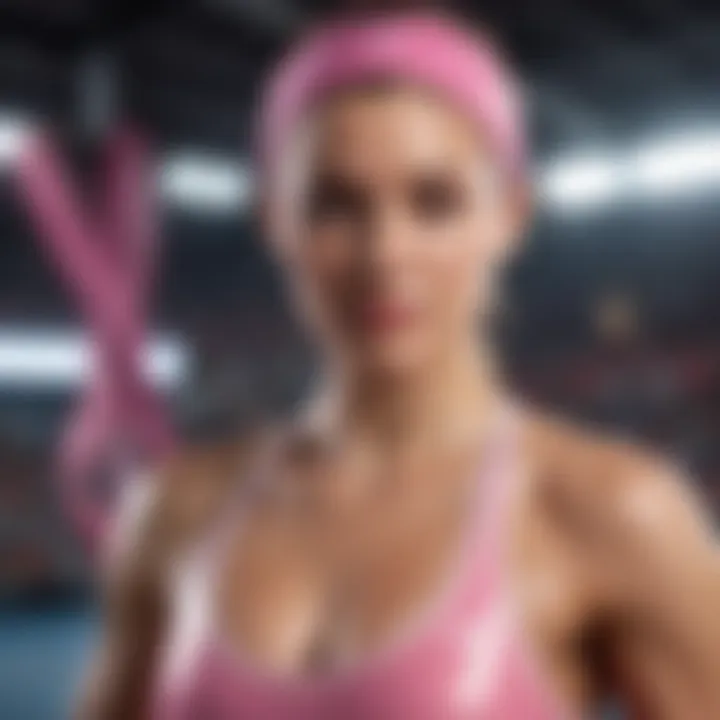 Famous athlete participating in breast cancer fundraising event