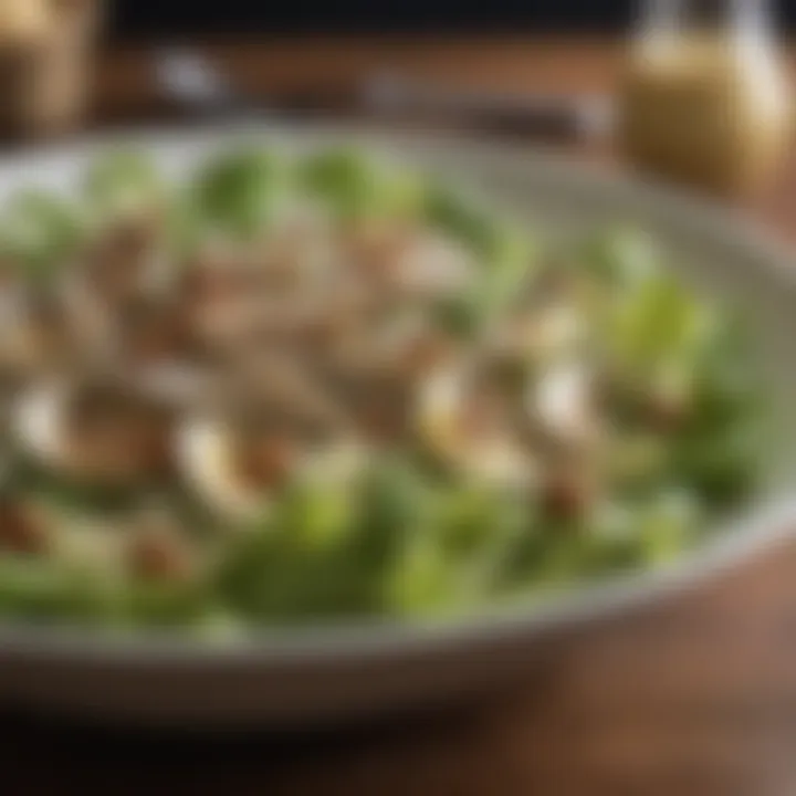 Anchovies blended into a creamy Caesar salad dressing