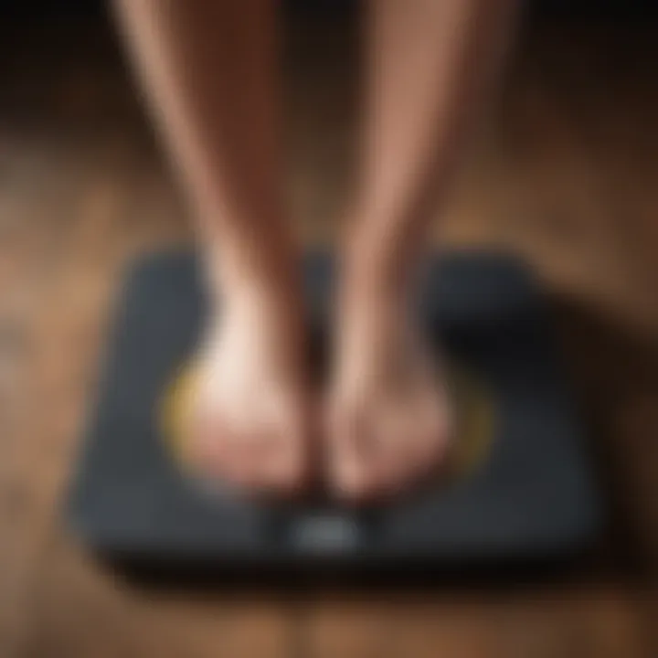 Obesity and fitness connection - Illustration of a scale tipping towards health