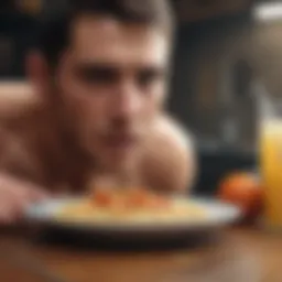 Illustration depicting the rapid onset of food poisoning symptoms