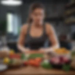 Healthy meal preparation with fresh ingredients