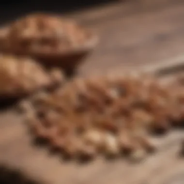 Nutrient-Dense Nuts and Seeds A variety of nuts and seeds spread out on a wooden table