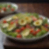 Fresh, colorful salad with mixed greens and avocado slices