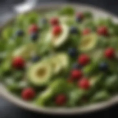 Refreshing Green Salad with Avocado and Berries