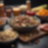 A balanced meal rich in carbohydrates and protein for weight lifters