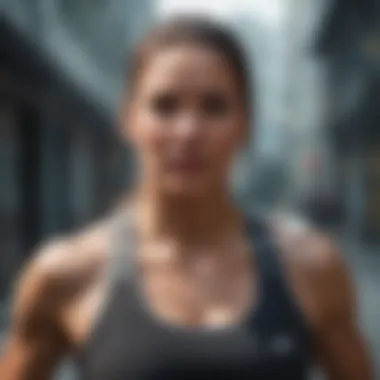 Person exercising with determination