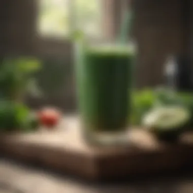Superfood Green Smoothie for Metabolic Boost Glass of refreshing green smoothie with superfood ingredients