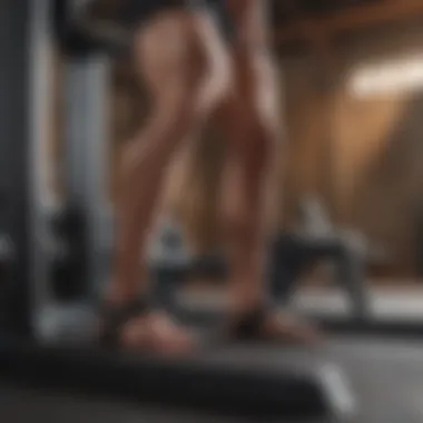 Calf raises on exercise machine