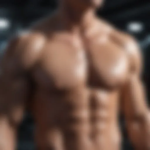 Aesthetic sculpted chest muscles