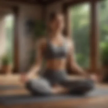 A woman doing yoga in a peaceful setting