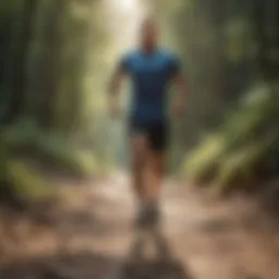 Runner sprinting uphill