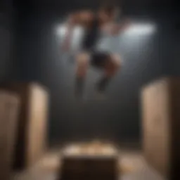 Athlete performing explosive box jumps