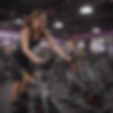 Indoor cycling class at Planet Fitness