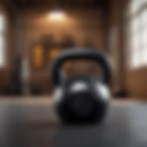 Intense workout routine with kettlebells