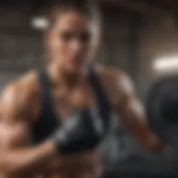 Athlete performing intense workout