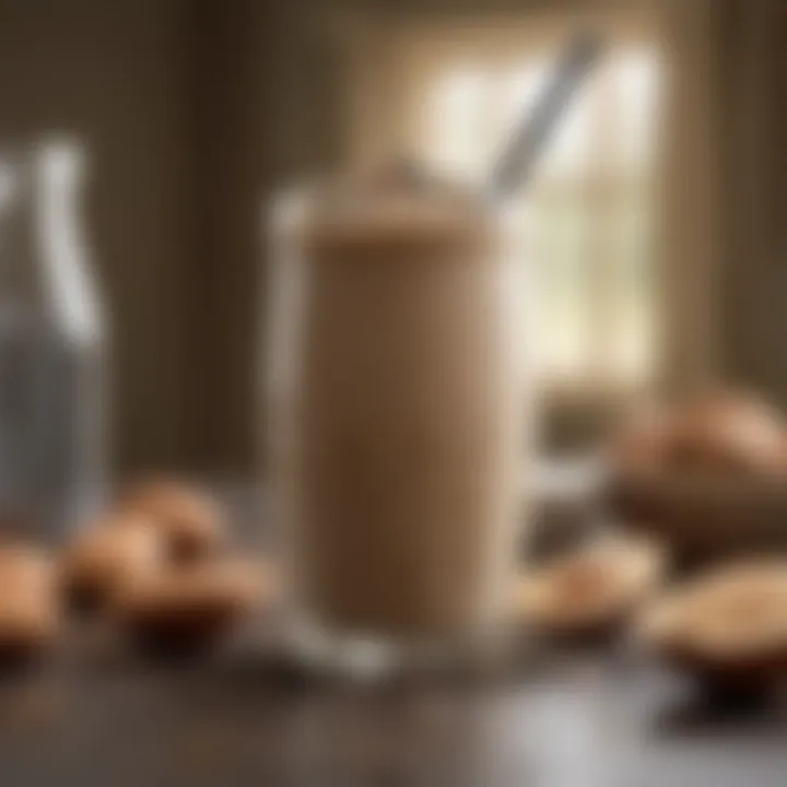 A nutritious protein smoothie with almond butter and chia seeds