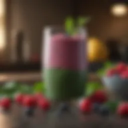 A refreshing protein smoothie with berries and greens