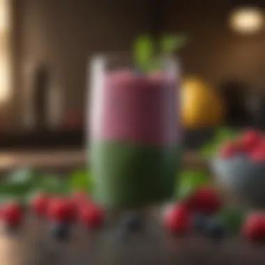 A refreshing protein smoothie with berries and greens