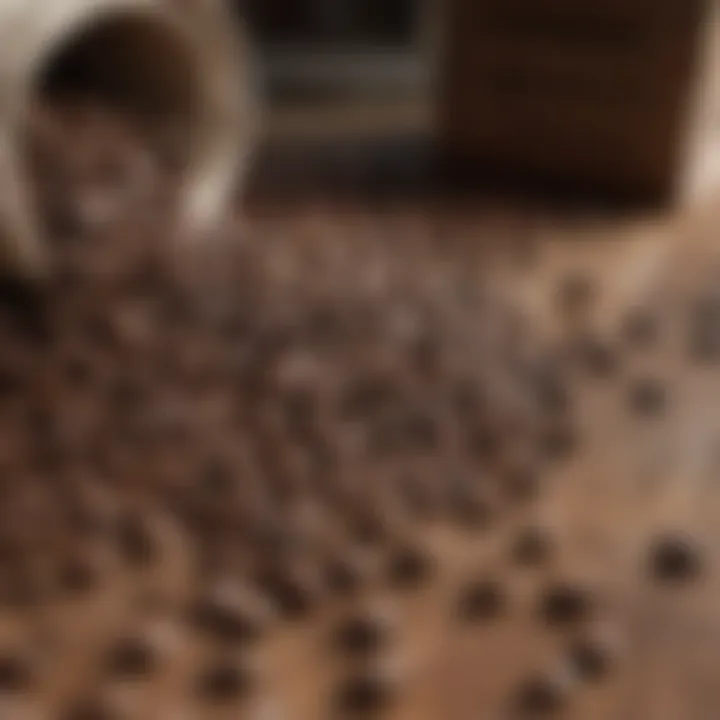 Organic coffee beans in a rustic setting