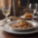 Ornate silver fork on elegant table setting