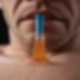 Close-up of topical treatment tube for genital warts