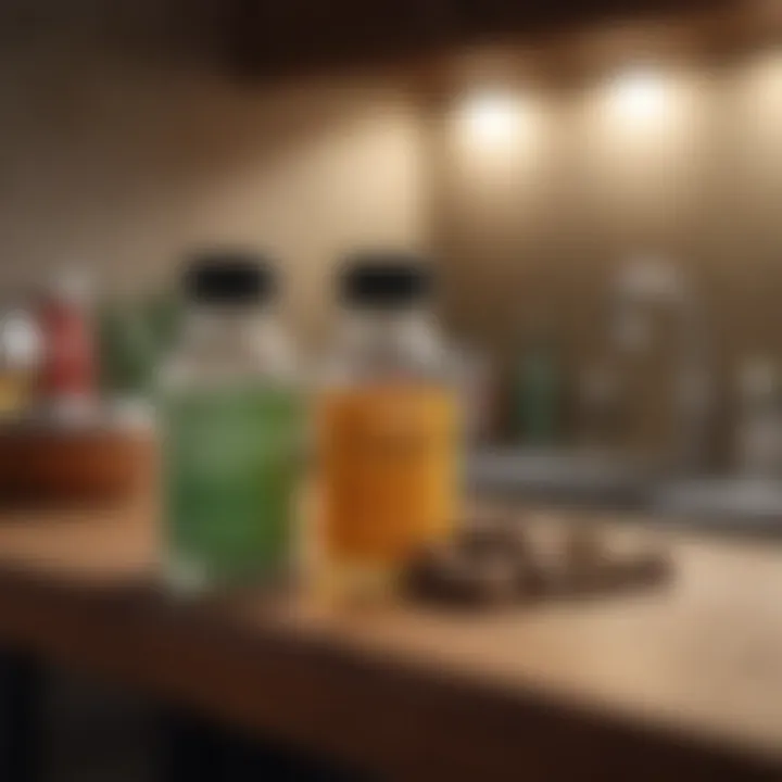 Natural remedies for wart removal displayed on a counter