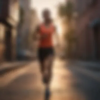 Runner hitting the pavement at sunrise